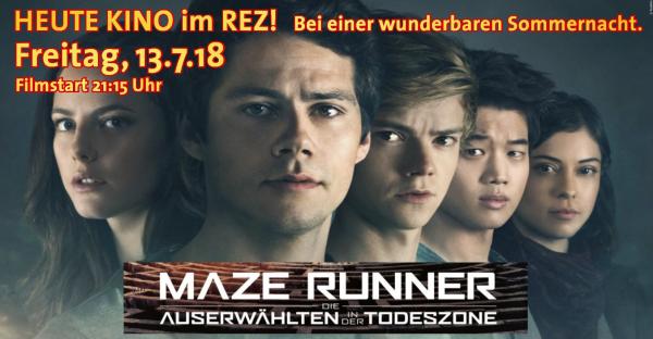 Open Air Kino im REZ am Freitag, 13.7.18 - MAZE Runner 3